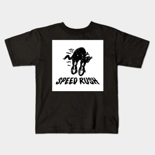 Cat Cycling Speed Rush Kids T-Shirt